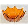 Image 1 : LARGE AMBER GLASS BOWL WITH WEB LIKE DESIGN