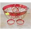 Image 1 : AMERICAN FOSTERIA CRANBERRY PUNCHBOWL SET W/ LADLE
