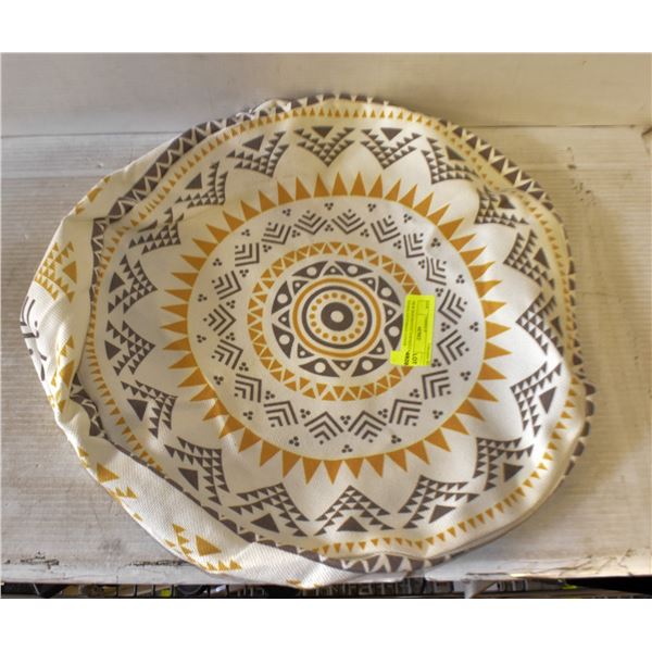 NEW ROUND PATTERNED FABRIC STOOL/OTTOMAN COVER