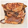 Image 1 : BROWN AND ORANGE FABRIC AND LEATHER BACKPACK