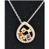 Image 1 : #363-GENUINE PERIDOT,CITRINE,GARNET,PENDANT NECKLA