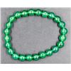Image 1 : #76-NATURAL GREEN AGATE BEAD BRACELET 8MM/7.6
