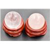 Image 1 : #194-NATURAL PINK ROSE &CLEAR QUARTZ SPHERE BALL