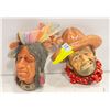 Image 1 : 2 WALL HANGING CERAMIC FIGURES