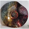 Image 1 : 6)  METALLIC SILVER AND AMBER HUED 13" DIAMETER