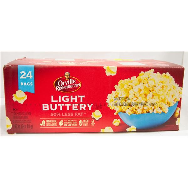 CASE OF 24 ORVILLE REDENBACHER LIGHT BUTTERY