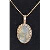 Image 1 : .925 SILVER STAMPED CHAIN WITH GEMSTONE PENDANT