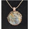 .925 SILVER STAMPED CHAIN WITH GEMSTONE PENDANT