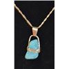 Image 1 : .925 SILVER STAMPED CHAIN WITH GEMSTONE PENDANT