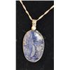 Image 1 : .925 SILVER STAMPED CHAIN WITH GEMSTONE PENDANT