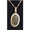 Image 1 : .925 SILVER STAMPED CHAIN AND GEMSTONE PENDANT