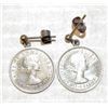 PAIR OF OLD GREAT BRITAIN SIXPENCE COIN EARRINGS