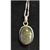 Image 1 : .925 SILVER STAMPED CHAIN AND GEMSTONE PENDANT