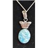 Image 1 : .925 SILVER STAMPED CHAIN AND GEMSTONE PENDANT