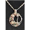 Image 1 : .925 SILVER STAMPED CHAIN AND GEMSTONE PENDANT