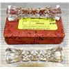 Image 1 : TWO ANTIQUE CRYSTAL KNIFE HOLDERS W/ ORIGINAL BOX