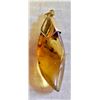 AMBER & GOLD PENDENT AMBER HAS DEBRIS NO CHAIN