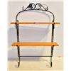 Image 1 : 2 TIER WOOD & METAL WALL SHELF