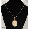 Image 1 : SILVER NECKLACE WITH CAMEO .925 STERLING 18" LOBSTER CLAW CLASP