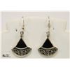 Image 1 : STERLING SILVER WITH BLACK ONYX EARRINGS .925