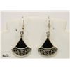 STERLING SILVER WITH BLACK ONYX EARRINGS .925