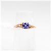 Image 1 : MZ50-16 10KT ROSE GOLD TANZANITE RING SIZE 6 TRADEMARK IS DSK. ONE PRONG SET SQUARE CUSHION CUT NATU