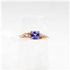 MZ50-16 10KT ROSE GOLD TANZANITE RING SIZE 6 TRADEMARK IS DSK. ONE PRONG SET SQUARE CUSHION CUT NATU