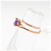 Image 2 : MZ50-16 10KT ROSE GOLD TANZANITE RING SIZE 6 TRADEMARK IS DSK. ONE PRONG SET SQUARE CUSHION CUT NATU