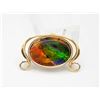 Image 1 : 14 KARAT YELLOW GOLD AMMOLITE PENDANT THE CUSTOM MADE SCROLL DESIGN PENDANT IS RESERVE SET WITH A TW
