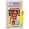 Image 1 : KEN DRYDEN 75-76 OPEE CHEE CARD GRADED 6.5