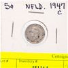 Image 1 : 1947 NEWFOUNDLAND SILVER 5 CENTS