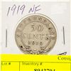 Image 1 : 1919 NEWFOUNDLAND SILVER HALF DOLLAR
