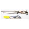 Image 1 : COLLECTOR WOLF SCENE HUNTING KNIFE WITH SHEATH