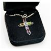 Image 1 : RHINESTONE ENCRUSTED PENDANT AND CHAIN