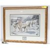 Image 1 : FRAMED WOLF PRINT AND STAMP 26" X 22" 2824/4950