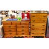 Image 1 : SOLID WOOD 5 DRAWER DRESSER AND 7 DRAWER SIDE BOARD. DRESSER IS 29" X 17" X 45" SIDE BOARD IS 48" X 