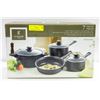 Image 1 : 7-PIECE NON-STICK STEEL COOKWARE SET. NEVER USED