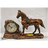 VINTAGE COPPER HORSE CLOCK- WORKING