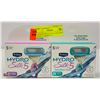 Image 1 : 8 SCHICK HYDRO SILK 5 ASST RAZOR REFILL CARTRIDGES 5 BLADES, WATER ACTIVATED HYDRA-BOOST SERUM