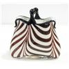 BLACK AND WHITE STRIPED PURSE VASE