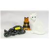 Image 1 : 2 X ELPA PORCELAIN CATS + CAT LIGHT SWITCH COVER