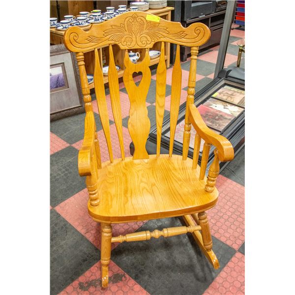 SOLID OAK ROCKING CHAIR