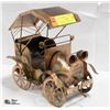 Image 1 : VINTAGE COPPER ANTIQUE CAR MUSIC BOX, TURN THE CRANK IN FRONT TO PLAY