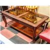 Image 1 : WOODEN COFFEE TABLE WITH GLASS INSERTS