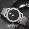 Image 1 : NEW BLACK DIAL BUSINESS CASUAL CLASSIC 44MM WATCH SILVER MESH STRAP. JEWELLERY