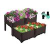 Image 1 : NEW SET OF 4 RAISED PLASTIC GARDEN BED, KIT, BROWN AMZ SES