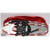 Image 1 : REPACKED VNV SNOWSHOES AND TREKKING POLE SET WITH LEG GAITERS, CARRYING BAG, MODEL 930, 30" SNOWSHOE