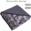 Image 2 : NEW REPACKED FAUX FUR REVERSIBLE QUEEN SIZE SHERPA BLANKET, LIGHT WEIGHT, SUPER SOFT, AMZ SES