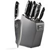 Image 1 : NEW REPACK 9PC DAMASCUS STEEL KNIFE AND BLOCK SET NON SLIP, ABS ERGONOMIC TRIPLE RIVET HANDLES, AMZ 