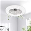 Image 1 : NEW 22" WHITE MODERN CEILING FAN WITH LIGHTS AND REMOTE CONTROL, DIMMABLE, ADJUSTABLE SPEED, ACRYLIC